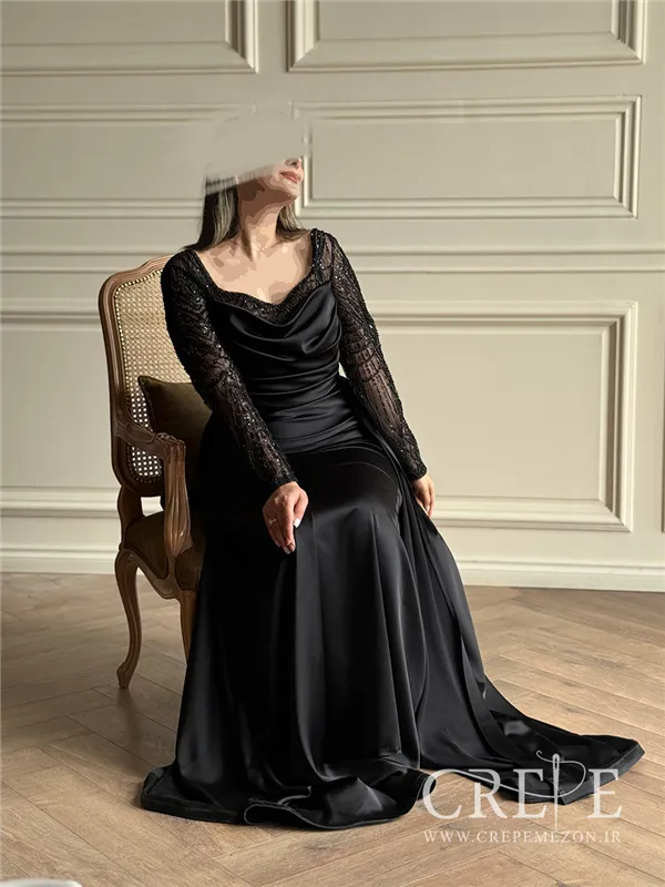 ماکسی یقه دلبری آستین دار یکتا