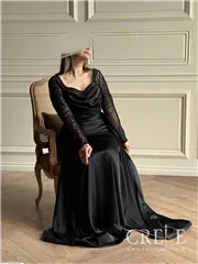 ماکسی یقه دلبری آستین دار یکتا