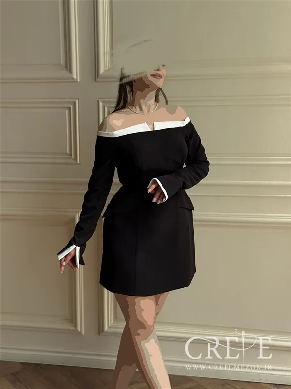 پیراهن کوتاه یقه قایقی