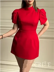 پیراهن عروسکی دکمه نما پاپیونی