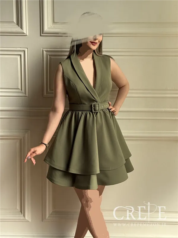 پیراهن کوتاه یقه آرشال