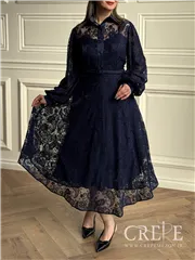 پیراهن تورگیپور و ساتن 4 دکمه