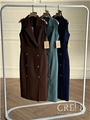 پیراهن کرپ یقه انگلیسی