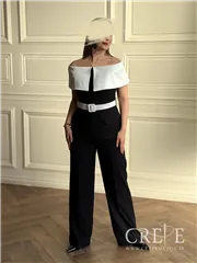 ست بلوز و شلوار کرپ کجراه یقه ملوانی