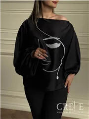 شومیز ساتن طرح چهره