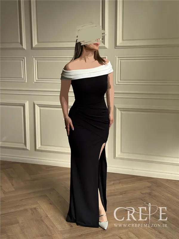 ماکسی یقه قایقی کمربندی