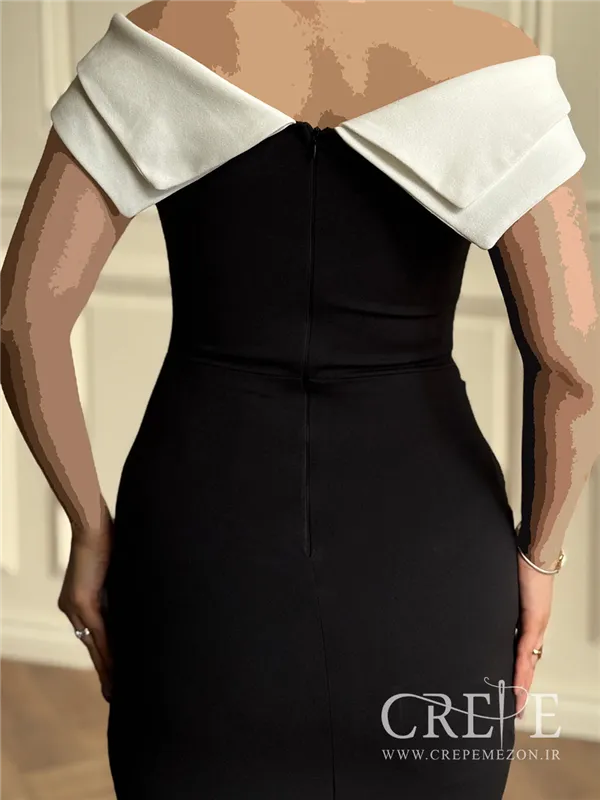 ماکسی یقه قایقی کمربندی