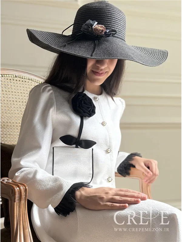 ست کت ودامن کتان لمه گل رز 