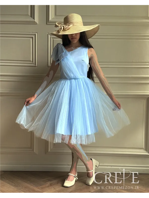 پیراهن سرشانه پاپیون