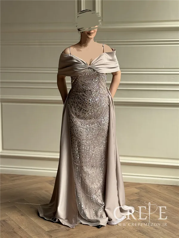 ماکسی دکلته پاپیونی کارشده نجلا