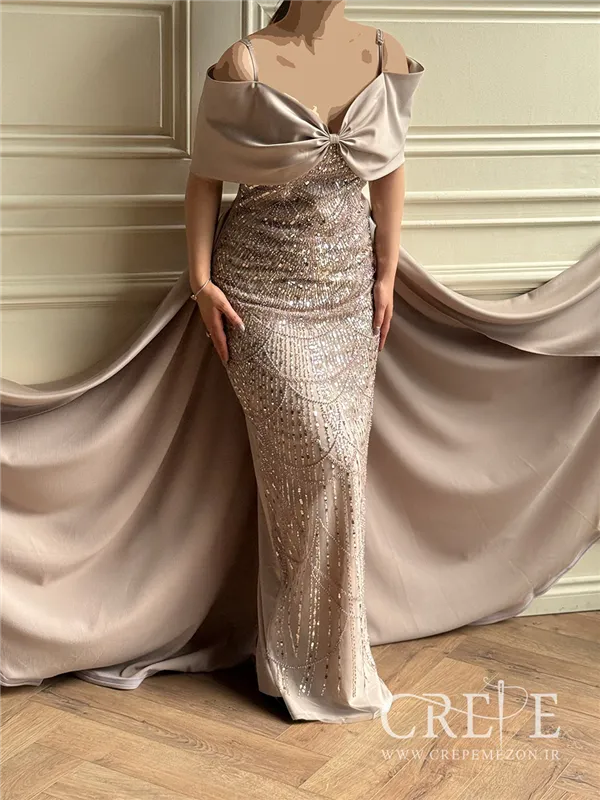 ماکسی دکلته پاپیونی کارشده نجلا