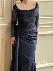 ماکسی چپ و راستی آستین کار شده نیلا