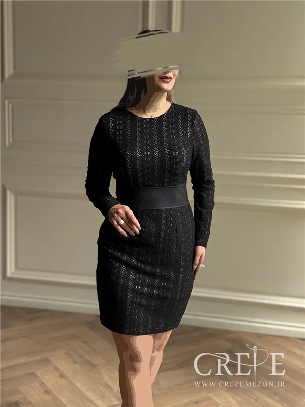 پیراهن کوتاه کمر چرم