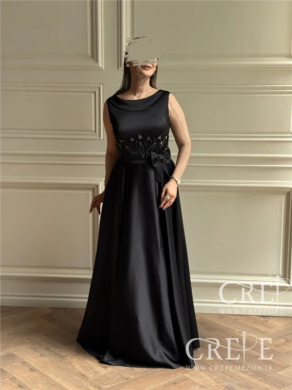 ماکسی ساتن کمر سنگ دوزی 