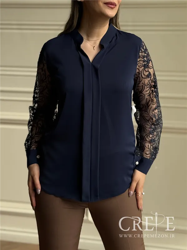 شومیز دوپیله آستین تور