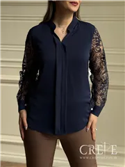 شومیز دوپیله آستین تور