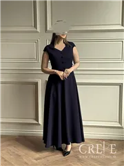 پیراهن کوتاه یقه دلبری چهار دکمه