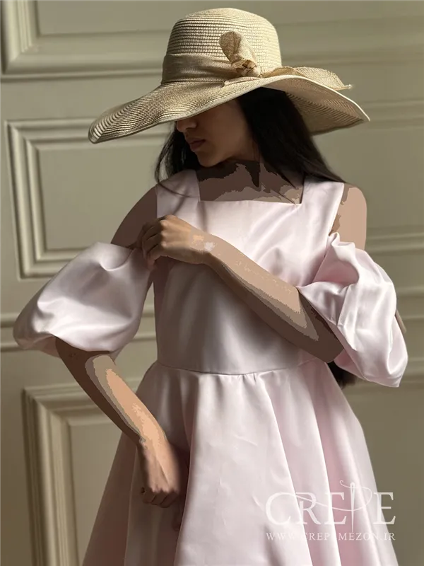 پیراهن  آستین پفی شنل دار