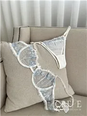 ست توری شکوفه های آبی