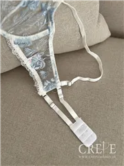 ست توری شکوفه های آبی