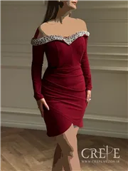 پیراهن کوتاه یقه مرواریدی دالقیچ