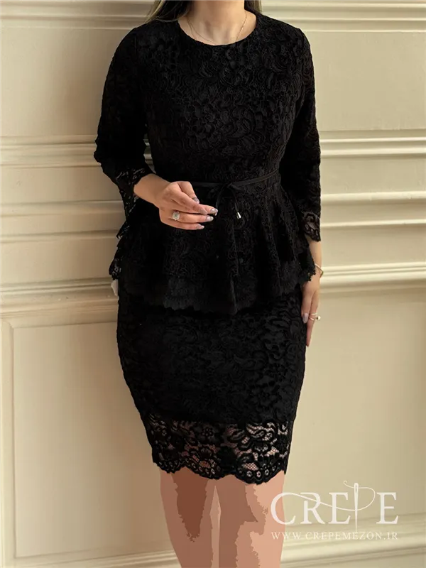 بلوز دامن مخمل گیپور