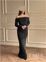 ماکسی یقه قایقی نگینی لینا