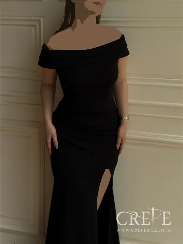 ماکسی یقه قایقی کمربندی