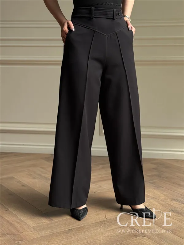 شلوار واید بغل زیپ کجراه قد 108