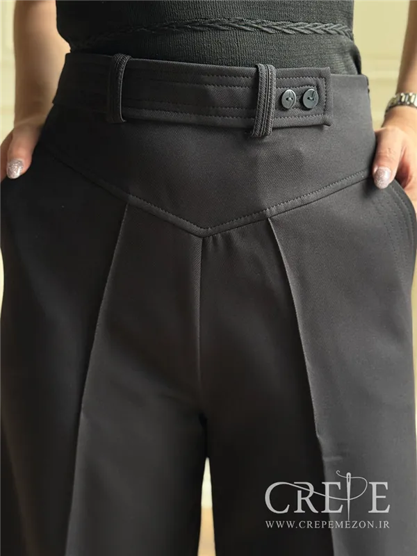 شلوار واید بغل زیپ کجراه قد 108