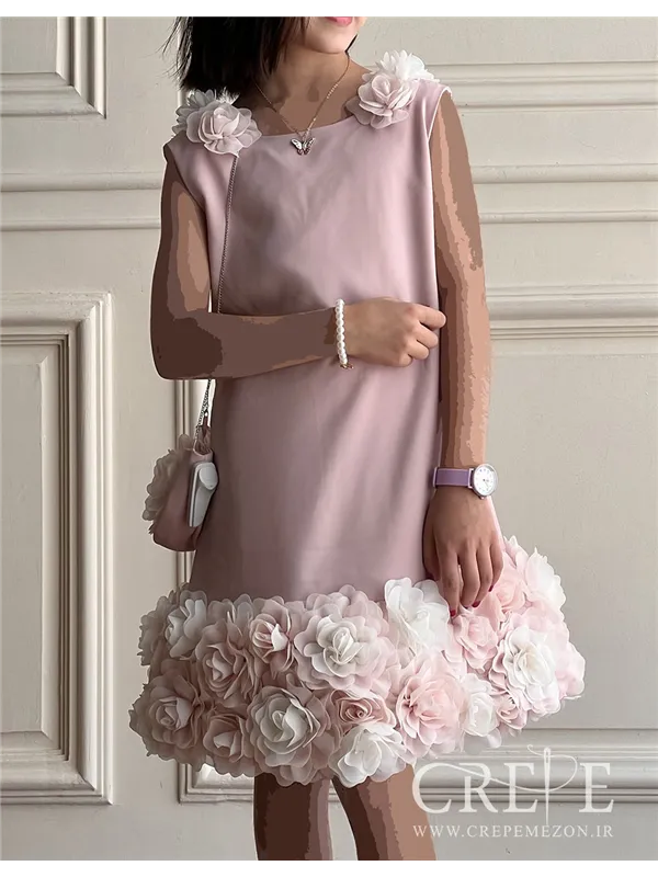 پیراهن حریر گل دار