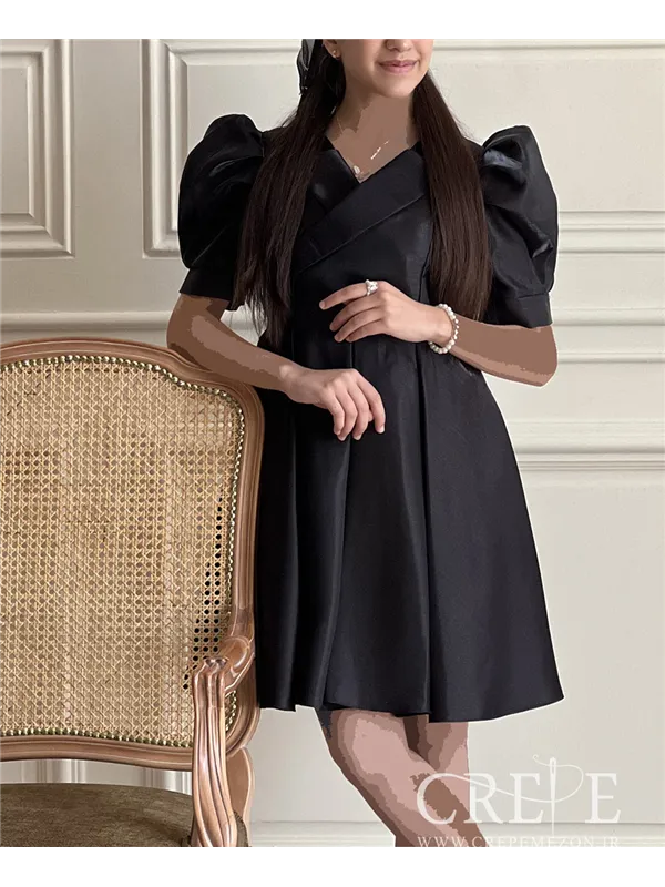 پیراهن ساتن چپ وراستی