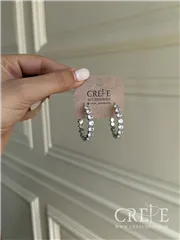 گوشواره حلقه نگین تنیسی