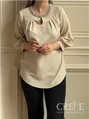 شومیز جلو پیله یقه نگینی