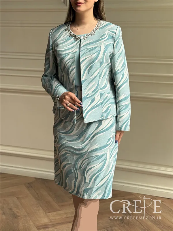 کت و دامن طرحدار سه تیکه