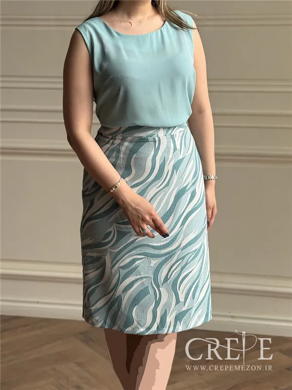 کت و دامن طرحدار سه تیکه