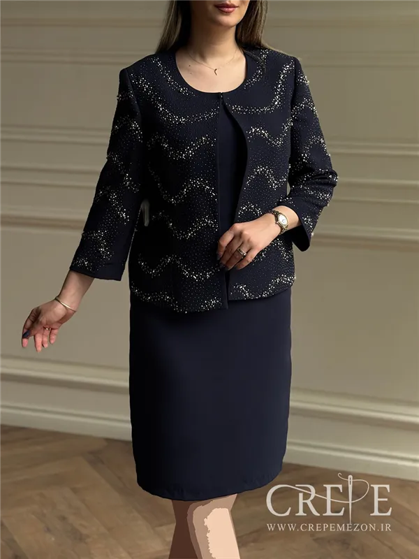 کت و سارافن سنگدوزی موجدار 