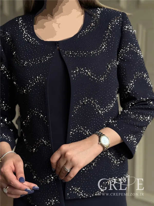 کت و سارافن سنگدوزی موجدار 