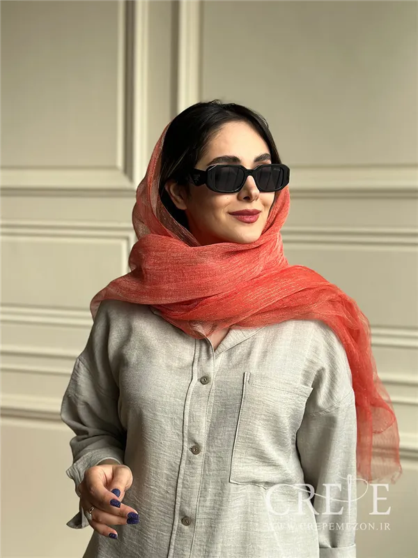 شال حریر دولایه زری دار 