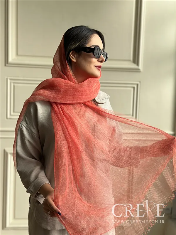 شال حریر دولایه زری دار 