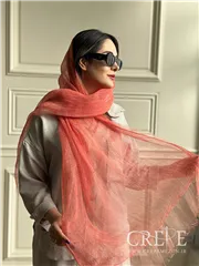 شال حریر دولایه زری دار 