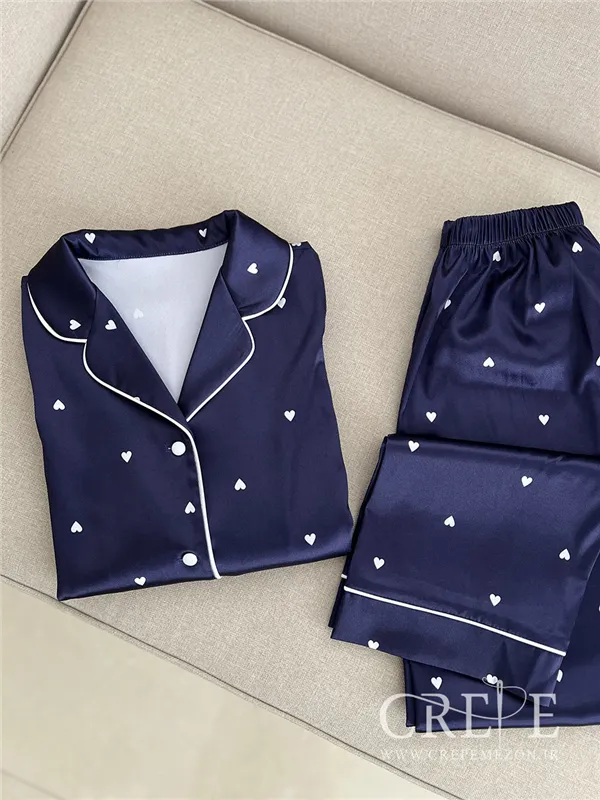 بلوز شلوار ساتن طرح قلبی