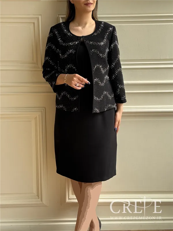 کت و سارافون سنگدوزی موجدار