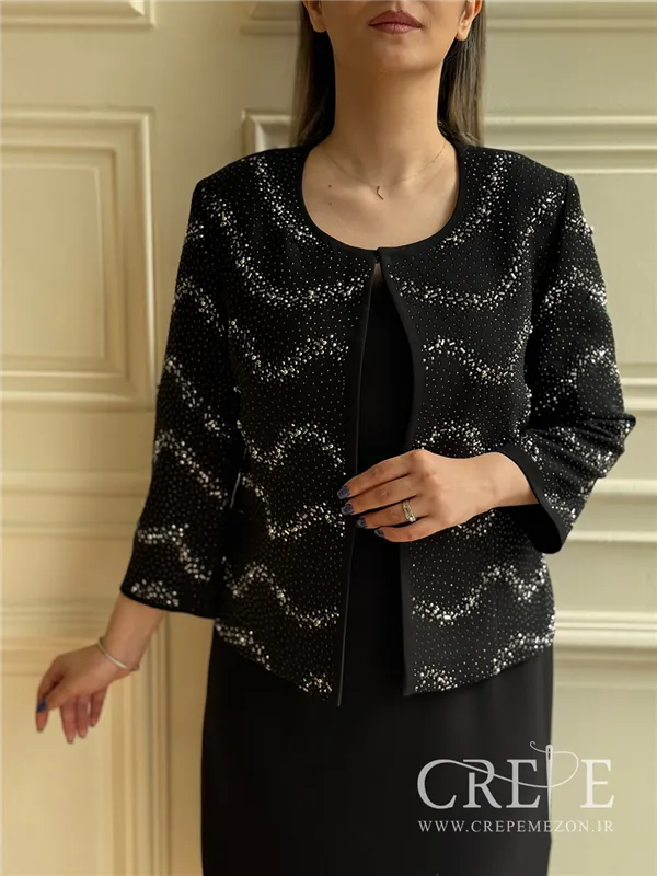 کت و سارافون سنگدوزی موجدار