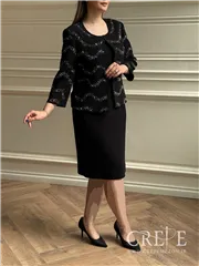 کت و سارافون سنگدوزی موجدار