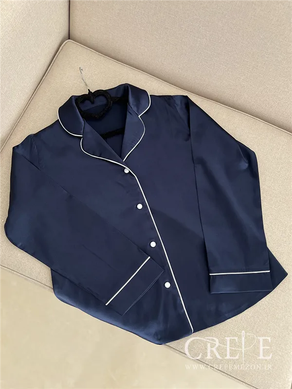 بلوز شلوار ساتن جلو دکمه