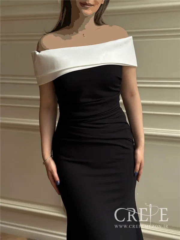 ماکسی دالقیچ یقه قایقی سفید