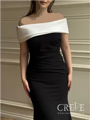 ماکسی دالقیچ یقه قایقی سفید