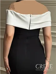 ماکسی دالقیچ یقه قایقی سفید