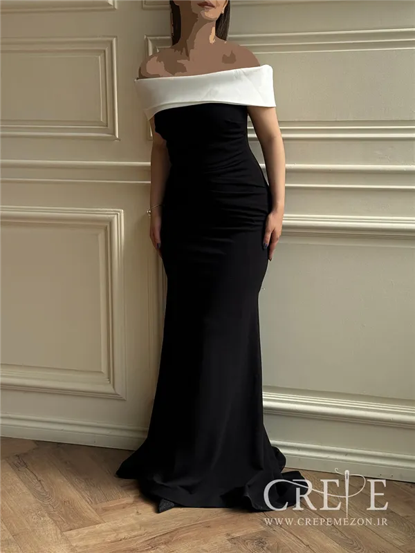 ماکسی دالقیچ یقه قایقی سفید